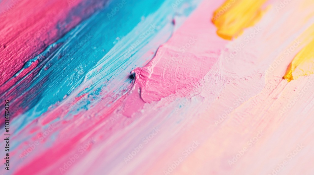 Poster vivid paint strokes blend together, creating a dynamic abstract design that highlights a range of br