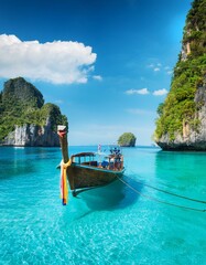 island Amazed nature scenic landscape James bond island with boat for tra Tourism destinations place Asia sland beach sea water bay travel landscape ocean tropical asia sky krabi
