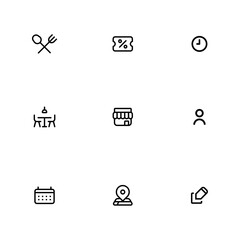 restaurant food shop icon design set