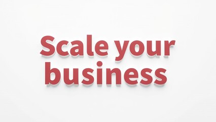 Fototapeta premium Motivational Business Growth Text, Red 3D Letters on White Backg