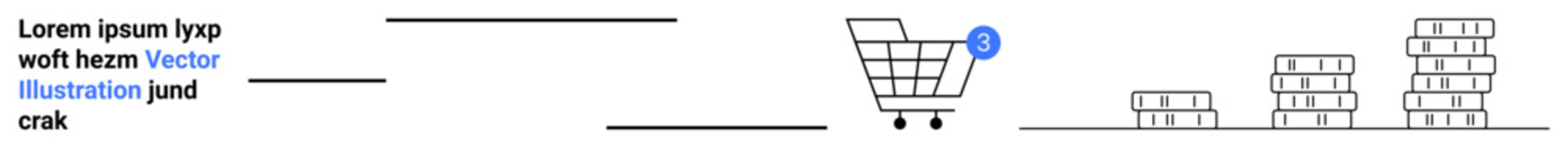 Shopping cart with notification, books in stacks. Ideal for e-commerce, online shopping, product listing, digital marketplace, inventory management, retail business, landing page