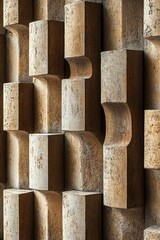 Textured stone blocks, abstract geometric pattern.