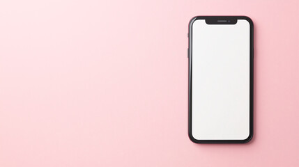 Minimalist mobile device on pink background, perfect for showcasing designs