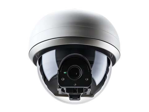 security camera isolated on transparent or white background, png cctv cutout