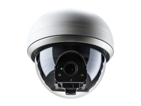 security camera isolated on transparent or white background, png cctv cutout