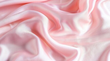 Obraz premium Soft and luxurious pale pink silk fabric cascades gently, showcasing its delicate texture and smoothness under natural light