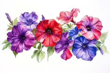 Watercolor artwork with watercolor background and pink flowers
