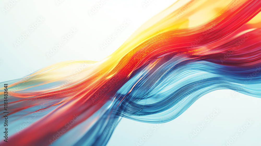 Poster colorful abstract flow of watercolors blending together, creating a vibrant and dynamic visual exper