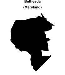 Bethesda (Maryland) blank outline map