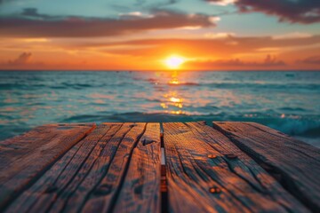 Sunset Over Ocean Waves Coastal Dock Scenic Photography Tranquil Atmosphere
