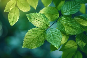 Vibrant Green Leaves Close-Up Nature Botanical Photography Outdoor Natural Beauty