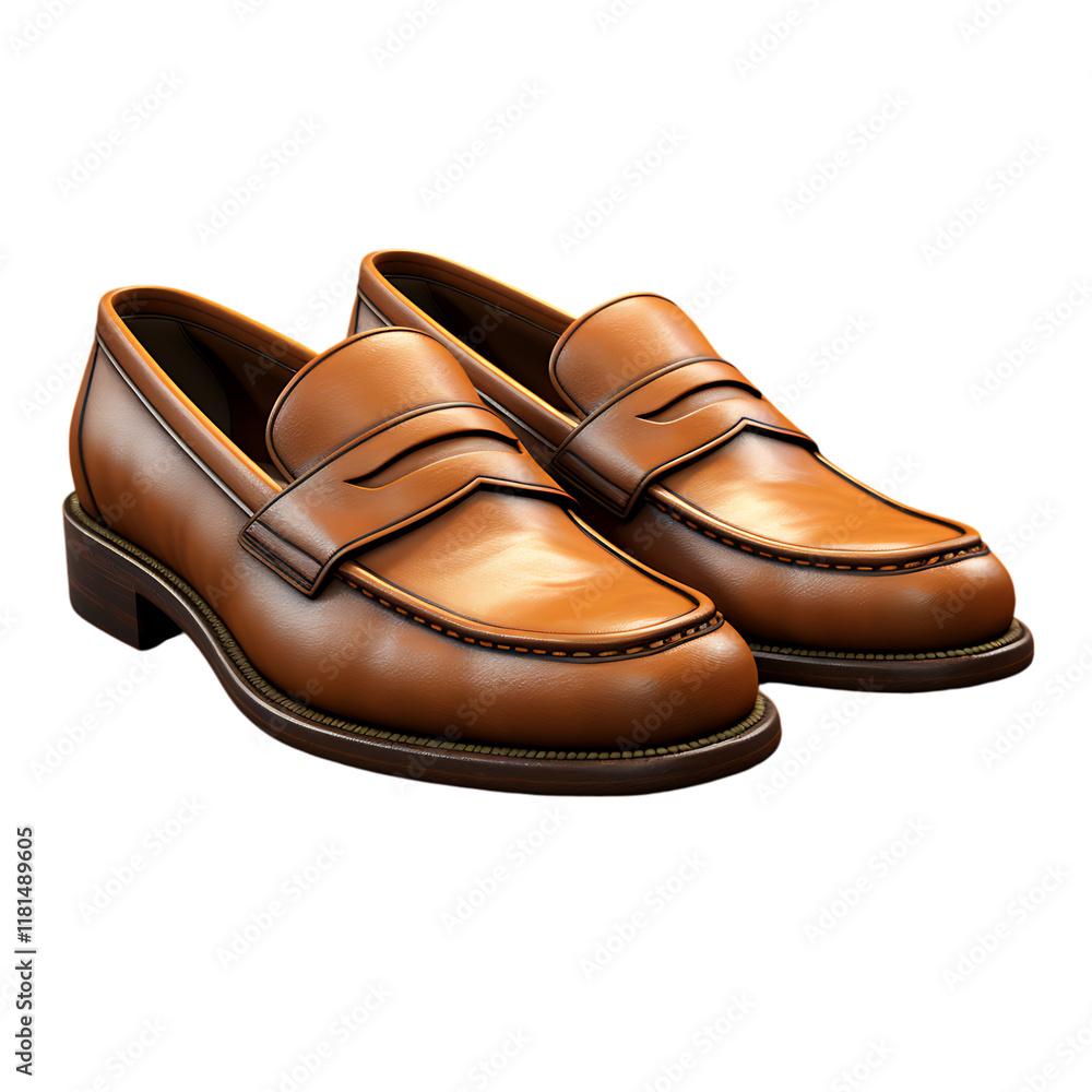 Poster stylish loafers with transparent background and png cutout for clean display and easy use in design 