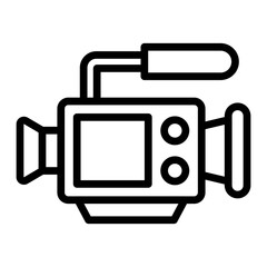 Video Camera Vector Line Icon Design