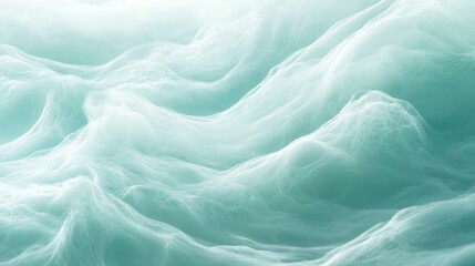Obraz premium Abstract teal waves, delicate, ethereal texture.