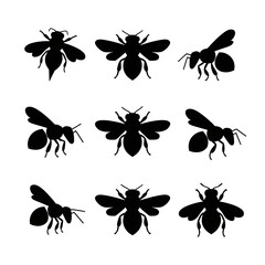 set of butterflies silhouettes