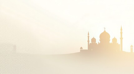 Serene Mosque Silhouette at Dawn