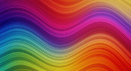 Obraz premium Rainbow Wave Abstract: Vibrant, dynamic waves of color flow seamlessly, creating a mesmerizing rainbow effect. Perfect for backgrounds, website design, and vibrant presentations.