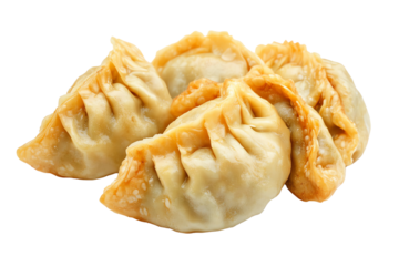Delicious dumplings featuring a golden-brown exterior, carefully crafted pleats, and a savory filling, perfect for culinary delights.