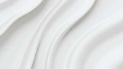 A smooth white satin fabric gently flowing with soft waves and elegant curves, creating a luxurious with a soft, shiny texture, perfect for wedding or decorative design, Generative Ai