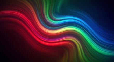 Abstract Colorful Swirls: A vibrant digital artwork featuring swirling lines of red, orange, yellow, green, blue, and purple on a dark background. The colors blend seamlessly.