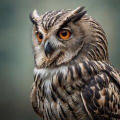 Obraz premium A harpy owl with mythical bird-like features, clear background.