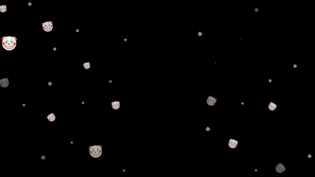 clown, emoji, animated, circus, funny, face, makeup, red nose, colorful, playful, joke, animation, symbol, character, cheerful, silly, laughing, motion, movement, fun, clown face, comedy, clown makeup