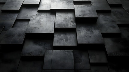 Black Abstract Cubes Texture Background