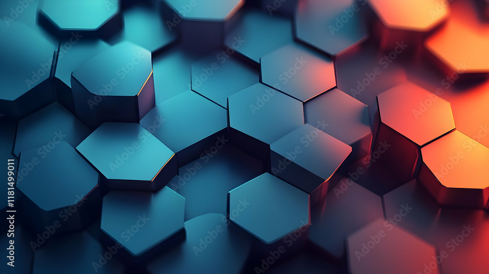 Poster hexagonal structure: abstract design