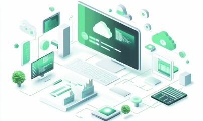 Interconnected devices, data streams, cloud computing.