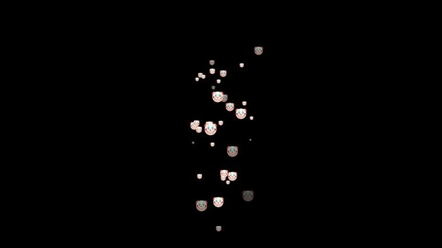 clown, emoji, animated, circus, funny, face, makeup, red nose, colorful, playful, joke, animation, symbol, character, cheerful, silly, laughing, motion, movement, fun, clown face, comedy, clown makeup