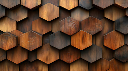 Hexagonal Wood Texture Background