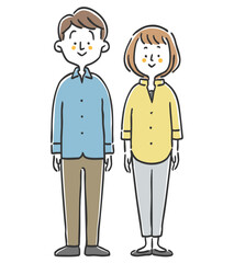 男性と女性　父と母　ベクター