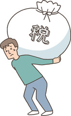 重い税金に苦しむ男性