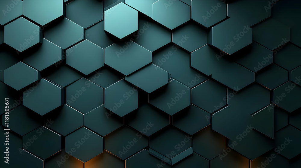 Poster dark hexagon pattern background