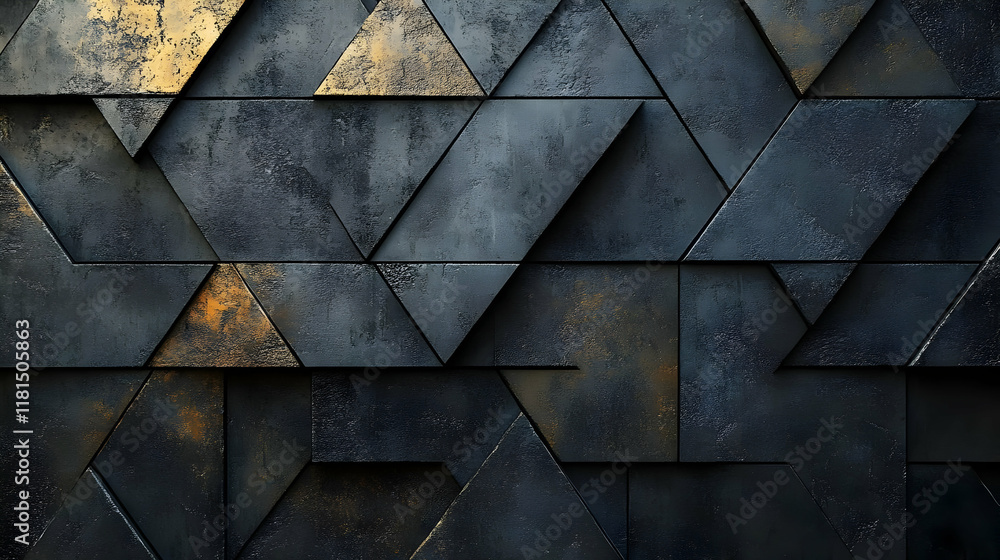 Poster dark geometric triangle pattern background