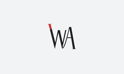 WA, AW , A , W , Abstract Letters Logo Monogram