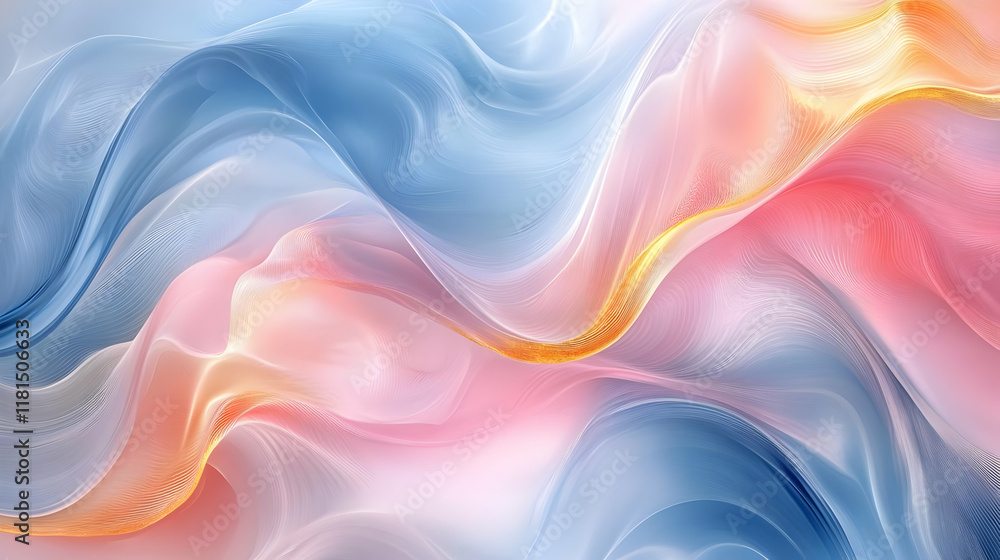 Poster abstract flowing lines and colors background
