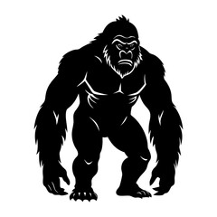 Gorilla Silhouette vector illustration © Aklima