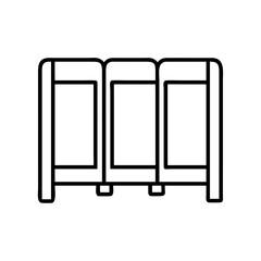 desk divider icon, office line art, office vector - simple black line art icon of desk divider perfect for logos, and office-themed designs.