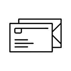 Obraz premium envelopes icon, office line art, office vector - simple black line art icon of envelopes perfect for logos, and office-themed designs.