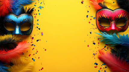 Colorful Masks & Feathers: Festive Celebration