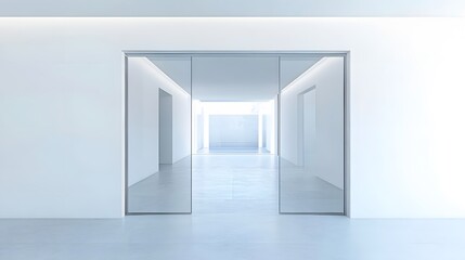 Obraz premium A simple sliding glass door, showcasing a beautiful white interior and clean lines.