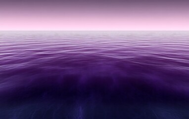 Purple ocean at sunset, calm water.