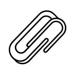 Obraz premium paper clips icon, office line art, office vector - simple black line art icon of paper clips perfect for logos, and office-themed designs.