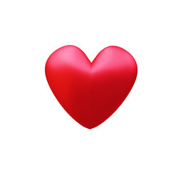 Heart on white background. 3d render. 
