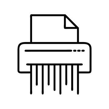 recommend clip art: paper shredder icon, office line art, office vector - simple black line art icon of paper shredder perfect for logos, and office-themed designs.