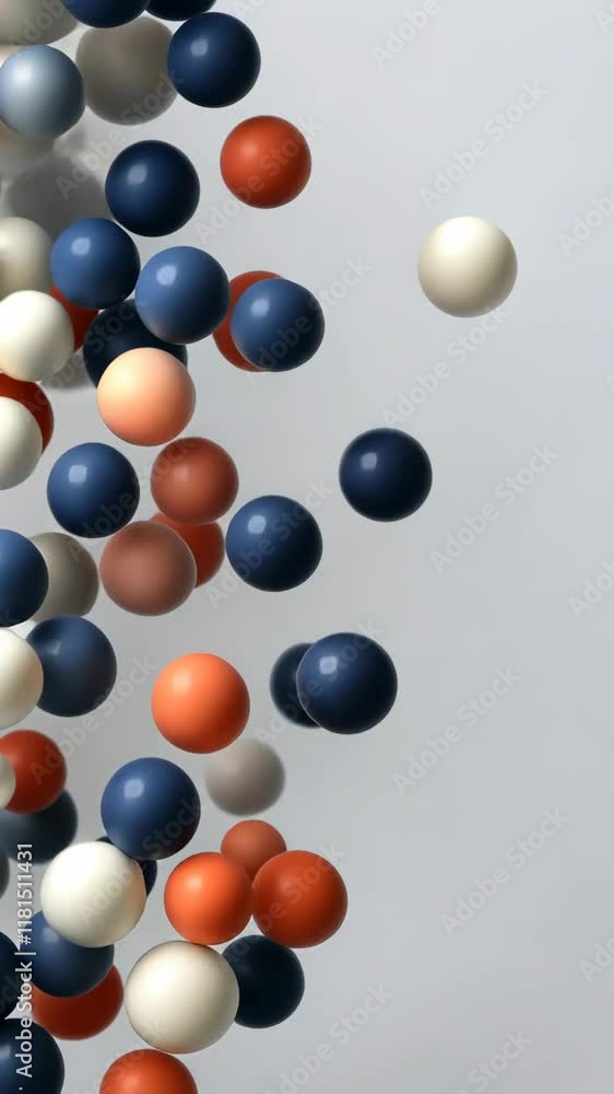 Poster floating spheres of various colors and sizes create a stunning visual effect, showcasing depth and m