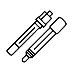 pen refills icon, office line art, office vector - simple black line art icon of pen refills perfect for logos, and office-themed designs.