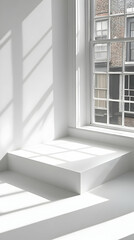 White Minimalist Room 3D Illustration