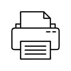 printer paper icon, office line art, office vector - simple black line art icon of printer paper perfect for logos, and office-themed designs.